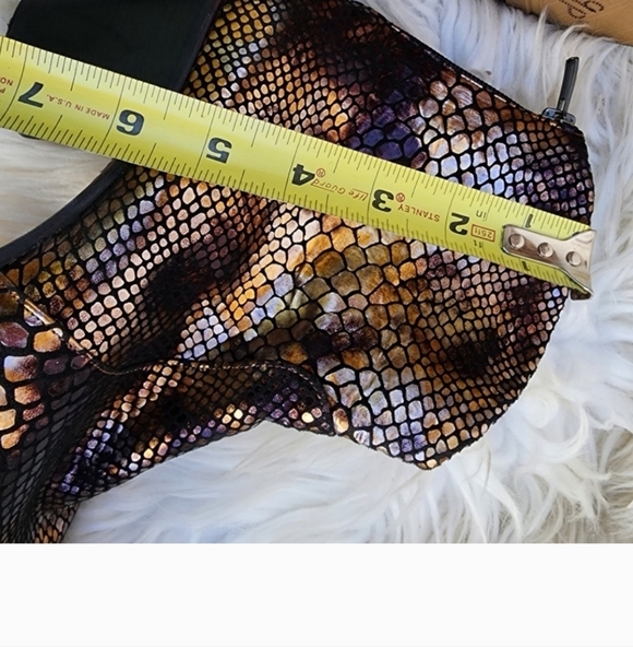 Artemis metallic leather reptile pattern ankle boots 41/10 - Picture 7 of 16